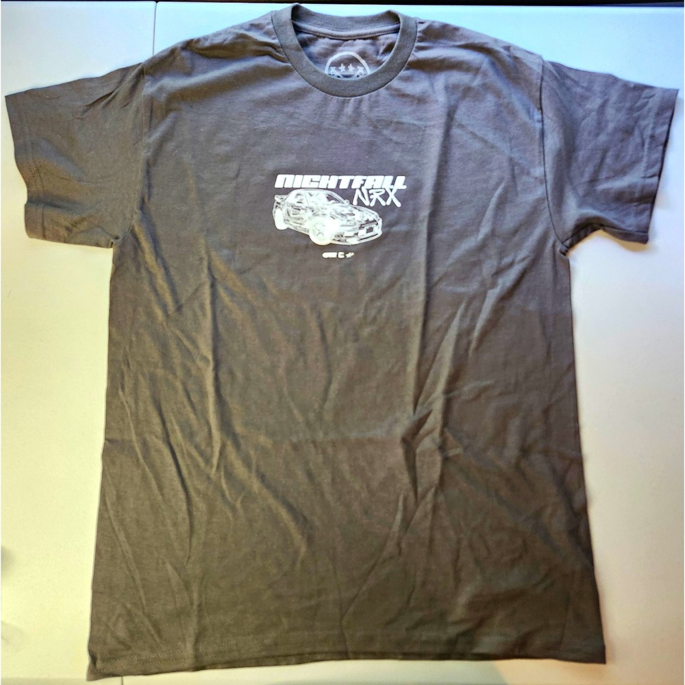 Nightfall NRX Gray Car Graphic Print Crew Neck T-Shirt Mens M
